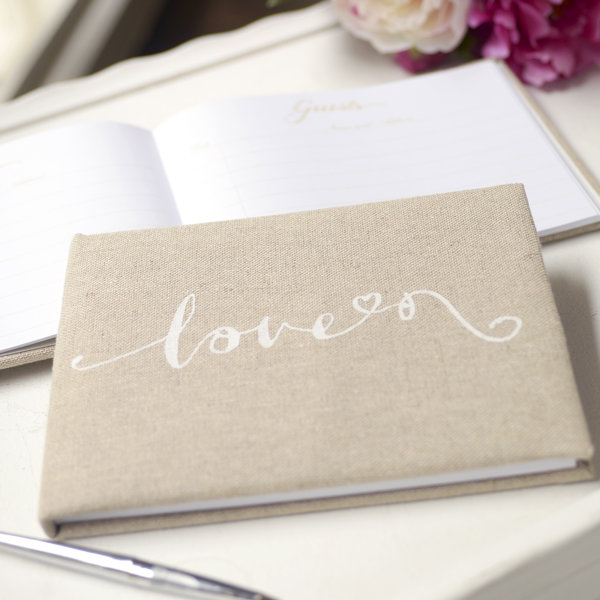 GartnerStudios Script Love Linen Guest Book Wedding & Reviews Wayfair